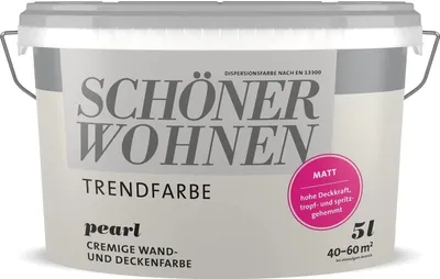 Produktbild von Schöner Wohnen Trendfarbe Wandfarbe 5 L Farbwahl, Farbe:pearl