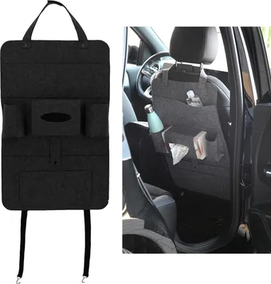 Produktbild von 2 Stück Autositz Organizer Filz Anthrazit