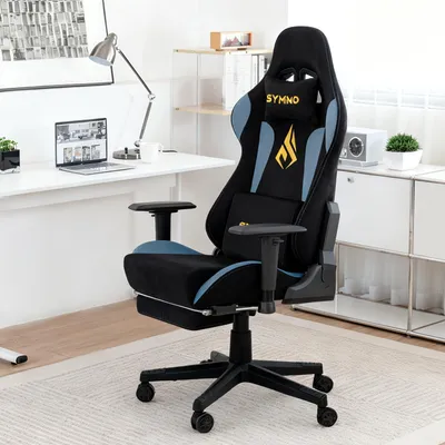 Obrázek produktu pro Herní židle - Kancelářská židle - Pracovní židle - Židle pro počítač - Otočná židle - Ergonomický design - Nastavitelná opěrka nohou