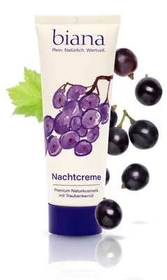 Produktbild von biana Nachtcreme – Premium Naturkosmetik mit Traubenkernöl 75 ml
