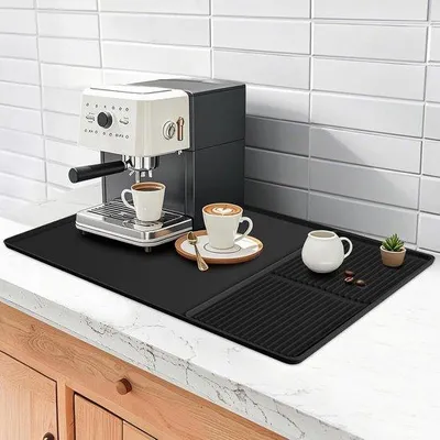 Image de Tapis pour dosettes de café, 40 x 60 cm, en silicone, résistant à la chaleur, antidérapant
