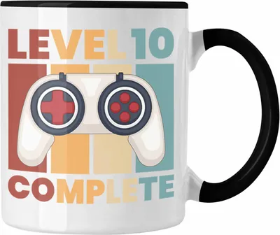 Produktbild von Trendation - 10. Geburtstag Tasse Geschenk Jungs Jungen Gamer Zocker 10 Jahre Alt Geburtstagsgeschenk Idee (Schwarz)