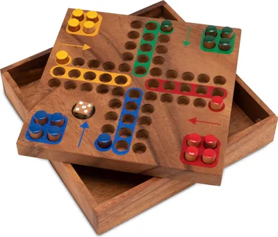 Produktbild von Ludo Gr. M für 2 bis 6 Spieler - Spielfeld 17 x 17 cm - Würfelspiel aus Holz