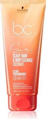 Obrázok produktu pre Schwarzkopf Professional BC Bonacure Sun Protect Čistiaci šampón na pokožku hlavy, vlasy a telo a sprchový gél 2v1 200 ml