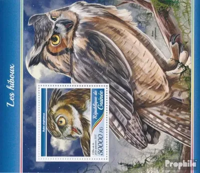 Produktbild von Briefmarken Guinea 2017 Mi Block 2811 (kompl. Ausgabe) postfrisch Eulen