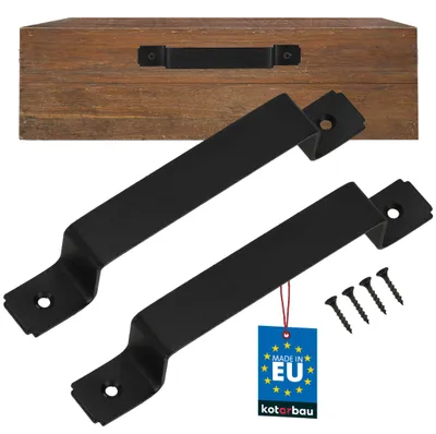Produktbild von KOTARBAU® 2er Set Möbelgriff 195 mm Schwarz Schrankgriffe pulverbeschichteter Stahl Griffe für Küchenschränke Elegantes Design Schubladen Griffe