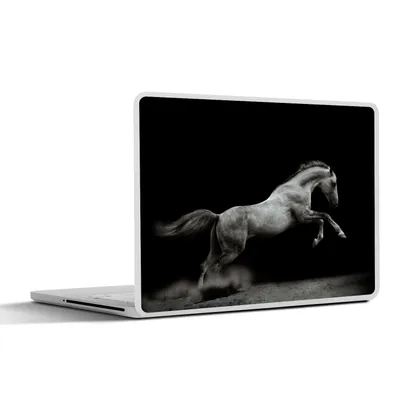 Produktbild von MuchoWow® Laptop Aufkleber Sticker Cover Pferd - Sand - Schwarz 30x21 cm - Sticker für Laptop - Selbstklebend