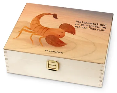 Produktbild von Mr. & Mrs. Panda Teedose Sternzeichen Skorpion Design - Weiß - Geschenk, Tee Organizer, Skorpione, Geburtstag November, Oktober, Aufbewahrung, für Paare, Teebox, Box