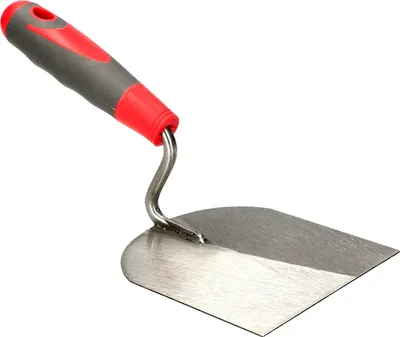 Zdjęcie produktu dla KOTARBAU® Kielnia z polerowanej stali nierdzewnej 120 mm z gumowym uchwytem do nakladania masy szpachlowej Kielnia murarska Kielnia tynkarska