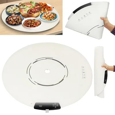 Produktbild von Speisewärmer,Faltbare Silikon-Wärmetablett für Speisen,40-120°C, 9-stufige Temperaturregelung, 2-12 Std. Timer, kindersicher, 65cm Durchmesser, 300W