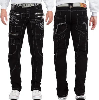 Produktbild von Kosmo Lupo Herren Regular Fit Jeans Stonewashed KM009-1 Black W32/L32
