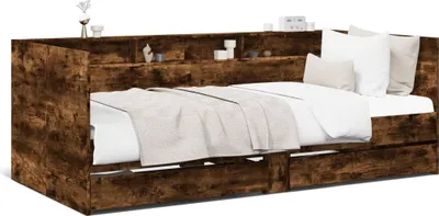 Obrázok produktu pre vidaXL Denná posteľ so zásuvkami bez matraca, údený dub 75x190 cm