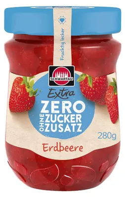 Zdjęcie produktu dla Schwartau Extra Zero dżem truskawkowy bez dodatku cukru wegański 280g
