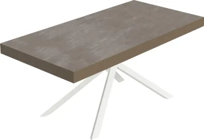 Produktbild von Niket taubengrauer ausziehbarer Tisch 200/304x90 cm mit weißen Beinen