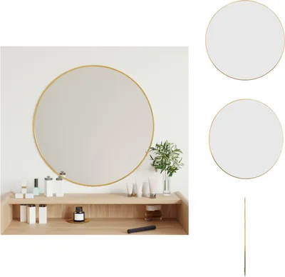 Zdjęcie produktu dla vidaXL Lustro ścienne złote okrągłe Ø 60 cm - Lustro
