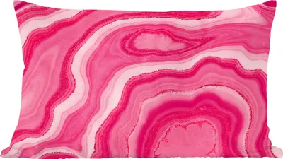 Produktbild von MuchoWow® Zierkissen Sofakissen Wohnzimmer Dekokissen 60x40 cm Rosa - Geode - Achatstein - Edelsteine - Kopfkissen - Polster mit Foto