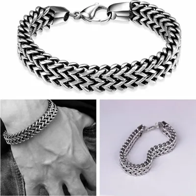 Produktbild von Männer Edelstahl Armband Armreif Einfaches Design Vintage Schlangenkette Schmuck
