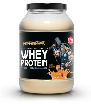Obrázek produktu pro Proteinathor WPC80 Syrovátkový Protein CFM | 80 % Bílkovin + Digezyme | Slaný karamel | 2300 g