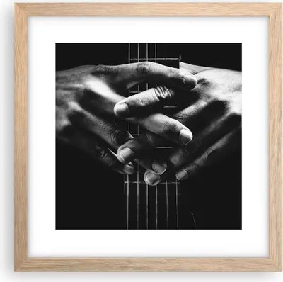 Produktbild von Gerahmtes Poster - Rahmen in heller Eiche - Gitarre Musiker Musik - 30x30 cm - Wand Bild - Wanddeko - Wandbilder - Kunstposter - Wandposter - Bilderrahmen - Bilder - Kunstdruck - P2NAC30x30-4960