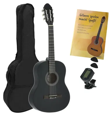 Zdjęcie produktu dla Gitara klasyczna - 3/4 - Zestaw startowy - Czarna - Gitara koncertowa do nauki i występów