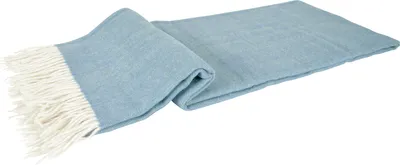 Produktbild von Wolldecke Premium Decke 140 x 200 cm blau als warme Tagesdecke und edles Plaid aus 100 % Wolle