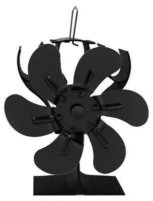 Produktbild von 6-flügeliger Kaminofen-Ventilator aus Aluminium, wärmebetrieben, leise und stromlos für Holz- und Pelletöfen