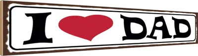Produktbild von vianmo Holzschild 10x46 cm I love Dad Papa