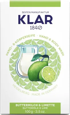 Immagine prodotto di Klar Seifen Buttermilch- & Limettenseife 100g, Cosmos zertifiziert