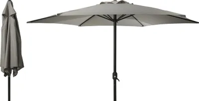 Produktbild von Hellgrauer Gartenschirm 300cm aus Aluminium, UV-beständig, wasserdicht und stabil