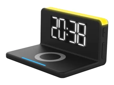 Zdjęcie produktu dla Terratec ChargeAir, Cyfrowy budzik, Prostokąt, Czarny, Żółty, 140 mm, 75 mm, 100 mm