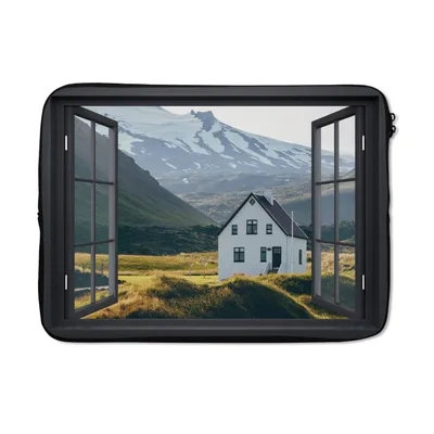 Produktbild von MuchoWow® Laptop Hülle 13 Zoll Aussicht - Haus - Berg Laptoptasche - Laptophülle - Sleeve - Rundumschutz