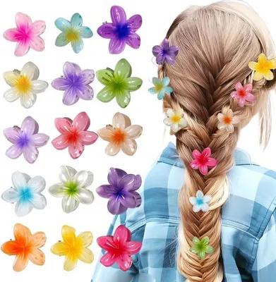 Kleine Blumen Haarnadeln für Frauen und Mädchen - Antirutsch-Haarclips für dickes und dünnes Haar - 4 cm Blumen (Verpackung