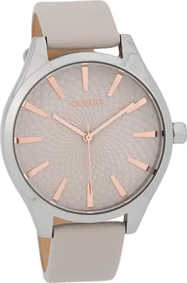 Produktbild von Oozoo Leder Damen Uhr Analog Quarzuhr Armband grau Timepieces D2UOC9685A
