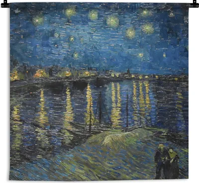 Produktbild von MuchoWow® Wandteppich Wandbehang Van Gogh - Brücke - Alte Meister 150x150 cm Tapisserie Dekoration Wandtuch - Wohnaccessoires - Modernes