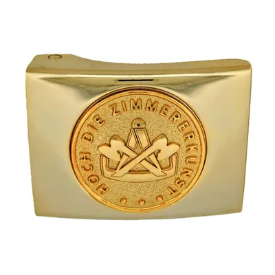 Produktbild von Koppelschloss Zimmermann Zimmerer Handwerk und Zunft – golden - für Alt-Meister - für 4,5 cm breite Koppelgürtel