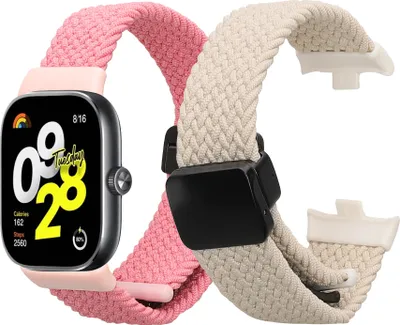 Produktbild von kwmobile 2x Ersatzarmband kompatibel mit Xiaomi Smart Band 8 Pro / Band 9 Pro / Redmi Watch 5 / Redmi Watch 4 Armband - Nylonarmband Set mit