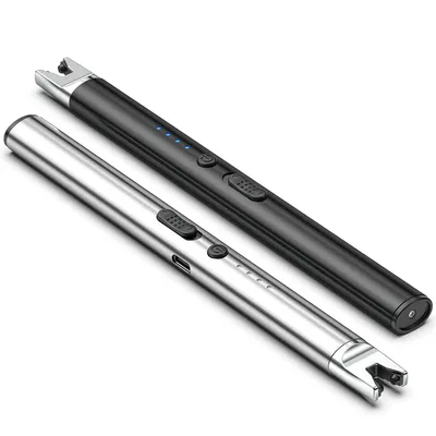 Produktbild von 2 Stück Lichtbogen Feuerzeug Elektrisch Stabfeuerzeug USB Aufladbar Elektrisches Winddichtes, für Kerzen Anzünden, Gasherd