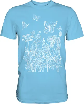 Produktbild von Natur Schmetterling Wiese T-Shirt – Sky Blue / M