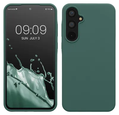 Produktbild von kwmobile Handyhülle für Samsung Galaxy A55 5G Hülle - Case Silikon - Kabelloses Laden - Schutzhülle Cover in Tannengrün