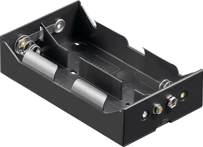 Produktbild von Wentronic 4x D (Mono) Batteriehalter, Schwarz - Druckknopf