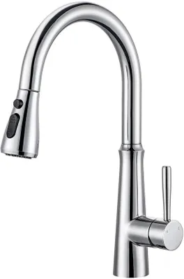 Produktbild von Uitschuifbare roestvrij stalen keukenkraan mit 360° Drehung, 2 Wasserstrahlen, Chrom