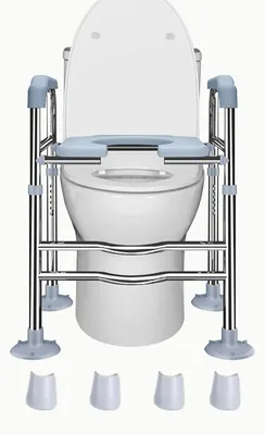 Produktbild von Toilettenhilfe für Erwachsene, höhenverstellbar, rutschfest, austauschbar, ohne Bohren, geeignet für Senioren, Menschen mit Behinderung, Schwangere usw