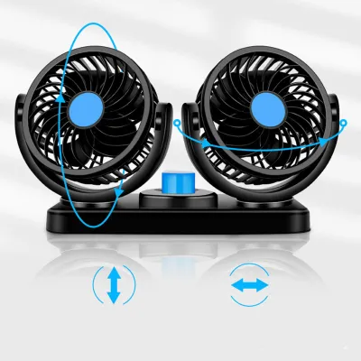 Obrázek produktu pro Dvouhlavý ventilátor do auta 12V 6,5W Elektrický ventilátor pro cirkulaci vzduchu Ventilátor do cigaretové zástrčky