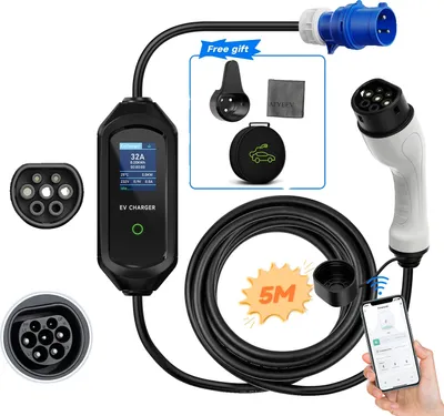 Produktbild von Tragbares EV-Ladegerät, 7,2 kW Leistung, 5 m Kabellänge, Typ2 7,2 kW 5m Kabel