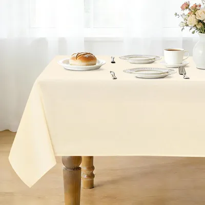 Obrázok produktu pre Obrus obdĺžnikový, vodeodolný, s vzhľadom ľanu, 200 x 135 cm, farba: champagne