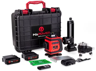 Zdjęcie produktu dla Poziomica laserowa MAPOWER MPLL03 elektroniczny kompensator 4D laser krzyżowy 16 linii 360° zielony