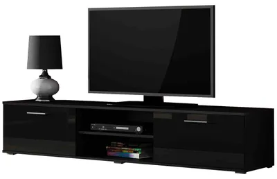 Produktbild von TV Lowboard SINDI SH3D schwarz / schwarz hochglanz