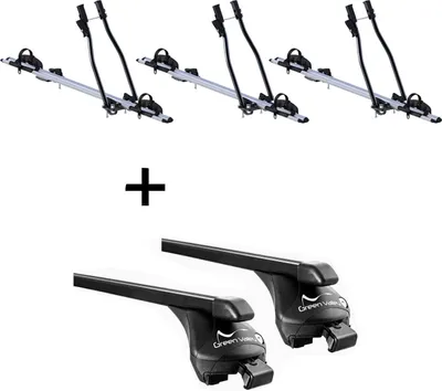 Produktbild von 3x Fahrradträger SAGITTAR + Relingträger Quick Stahl L kompatibel mit für Fiat 500 X ab 2015