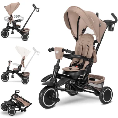 Produktbild von Lorelli Freccia 5-in-1 Dreirad – klappbar, 360° Sitz, Schiebestange, Verdeck, EVA-Räder, Free-Wheel, ab 9 Monaten bis 5 Jahre, bis 22 kg