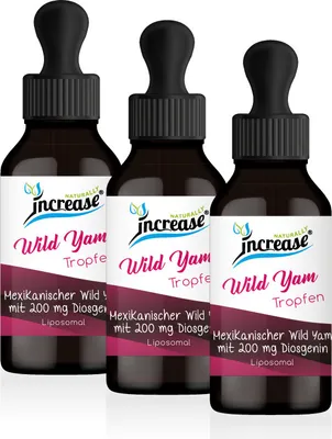 Produktbild von Nimm 3, zahl 2 Aktion Liposomale Wild Yam Tropfen hochdosiert - 2000mg Wild Yam pro Tag (180.000mg in 3 Flaschen) - Mexikanischer - Keto MCT Öl